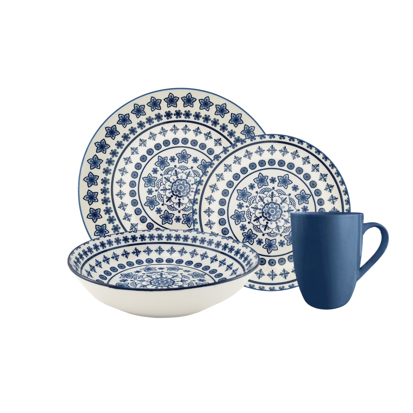 GDSAZUR162 Azure 16 Piece Dinnerware Set, Service for 4