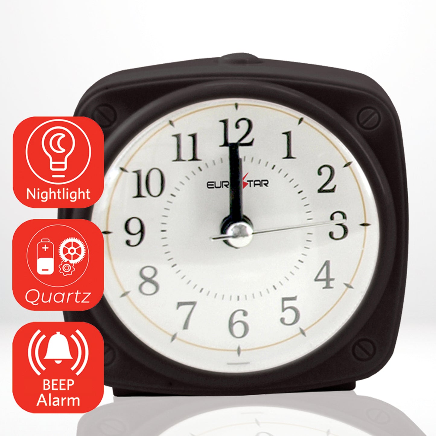 C510L Alarm Clock with Nightlight, Black