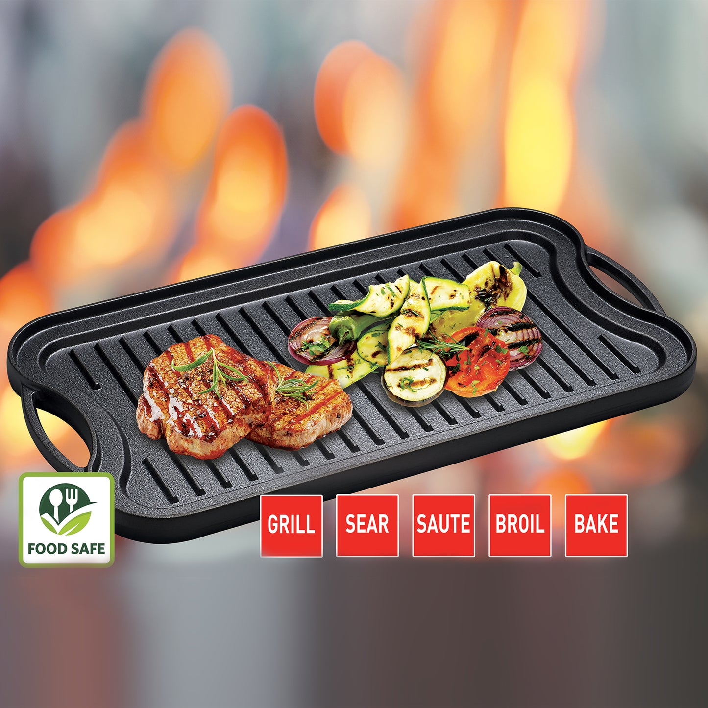 CIG20 Reversible Cast Iron Grill/Griddle