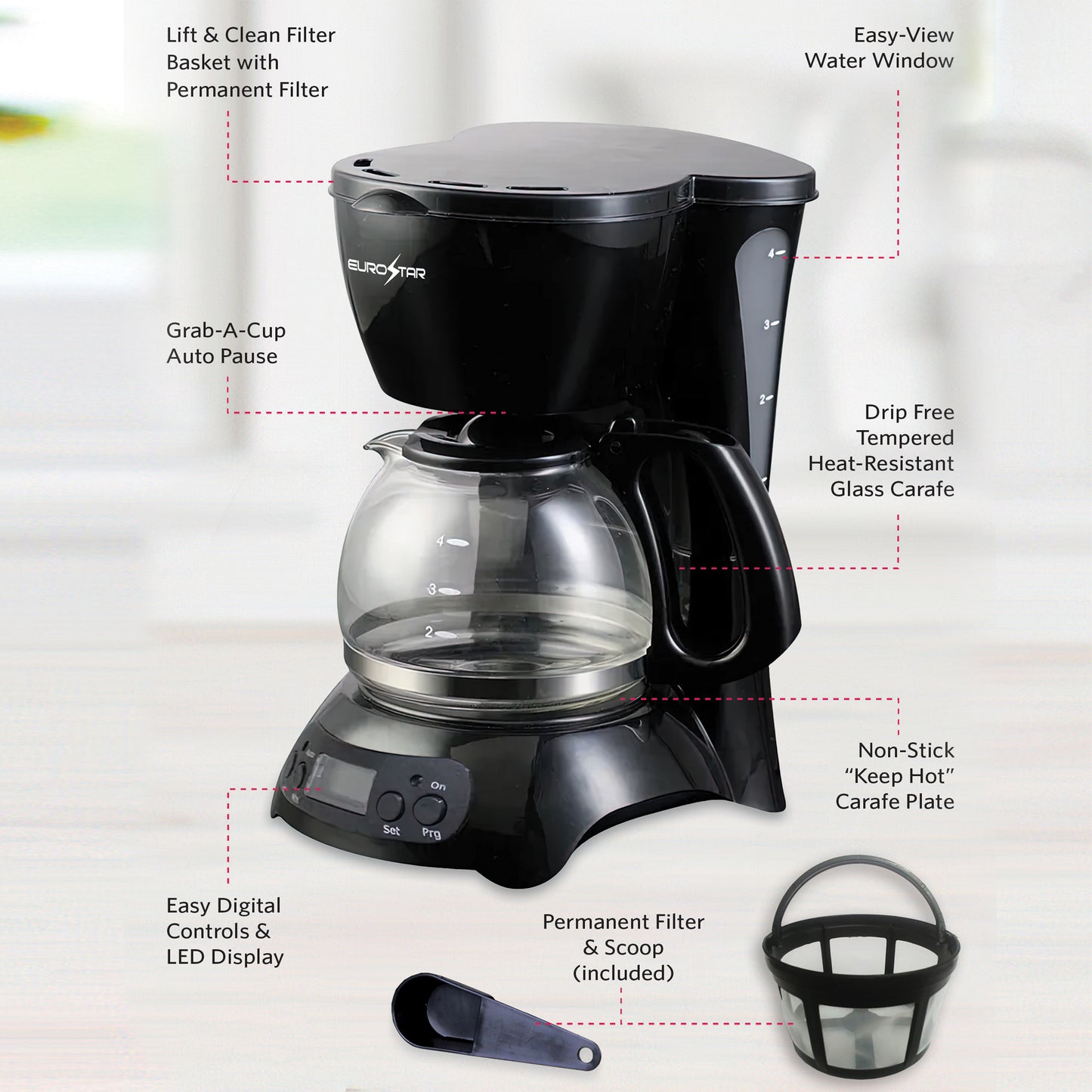 CM720BT 4-Cup Programmable Coffeemaker, Black