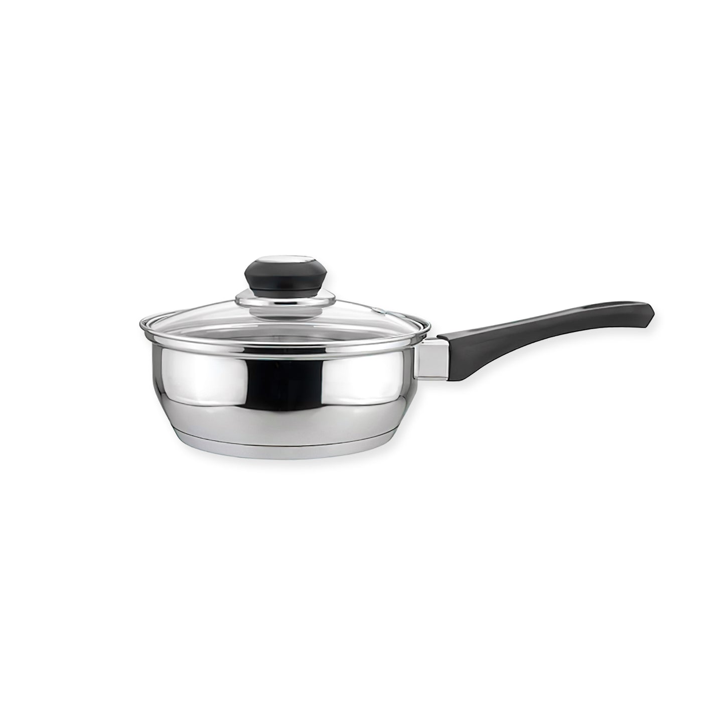 EC01001 1 Quart Stainless Steel Saucepan with Glass Cover