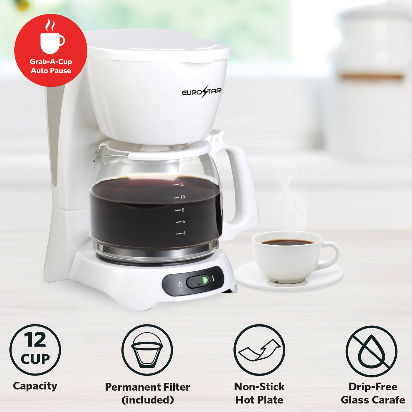 ECM642W 12-Cup Coffee Maker, White