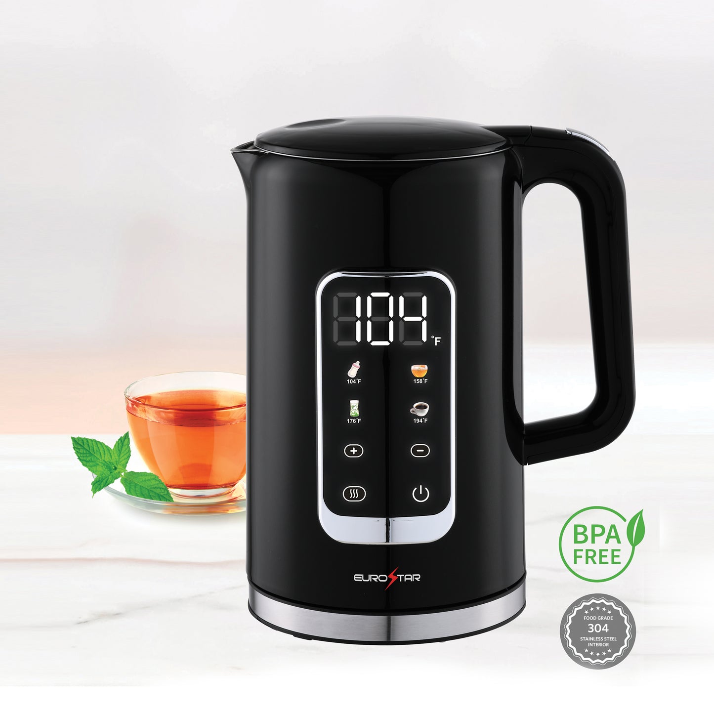 EDK1770BK 1.7L Digital Electric Kettle, Black