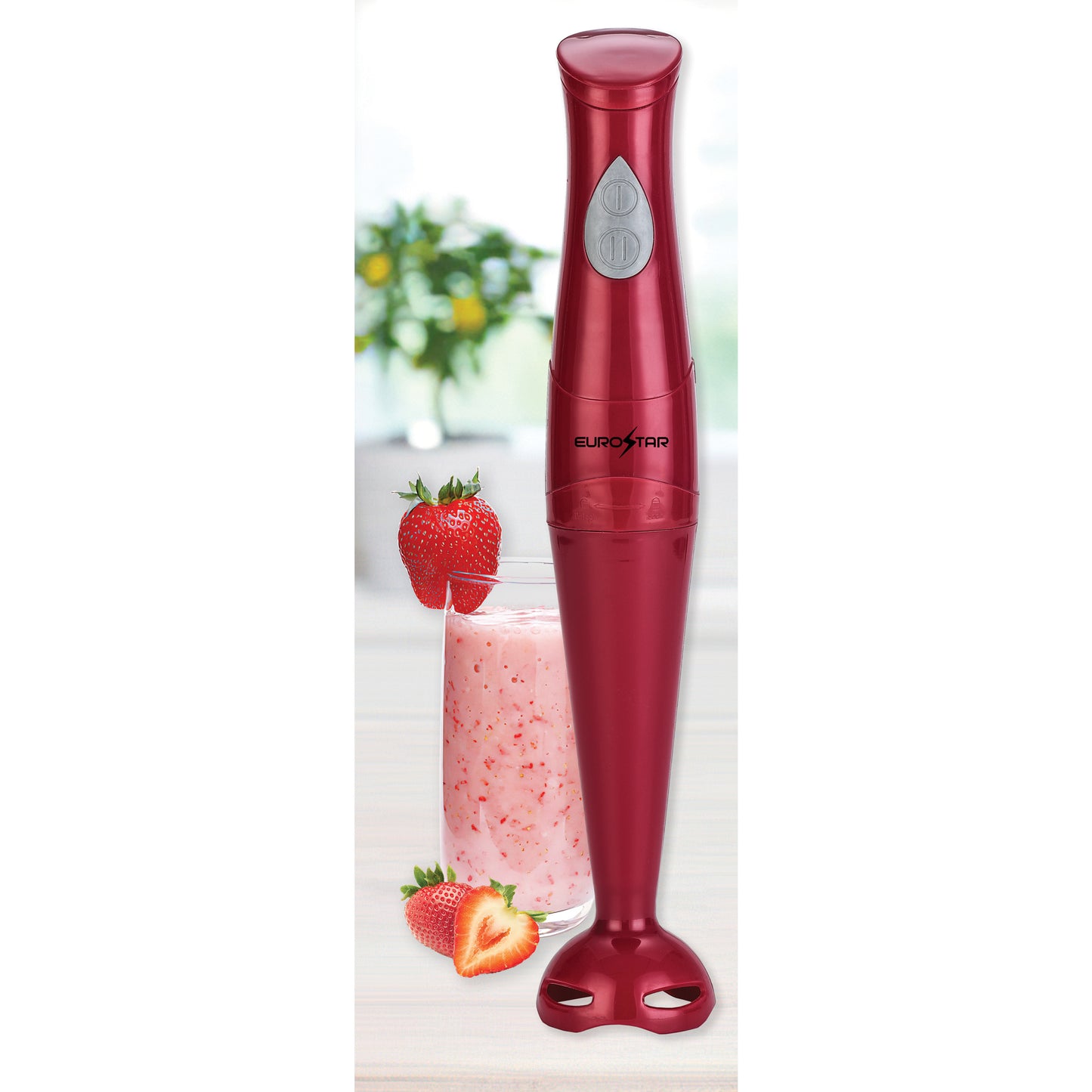 EH401R 2-Speed Immersion Hand Blender with Detachable Shaft, Red