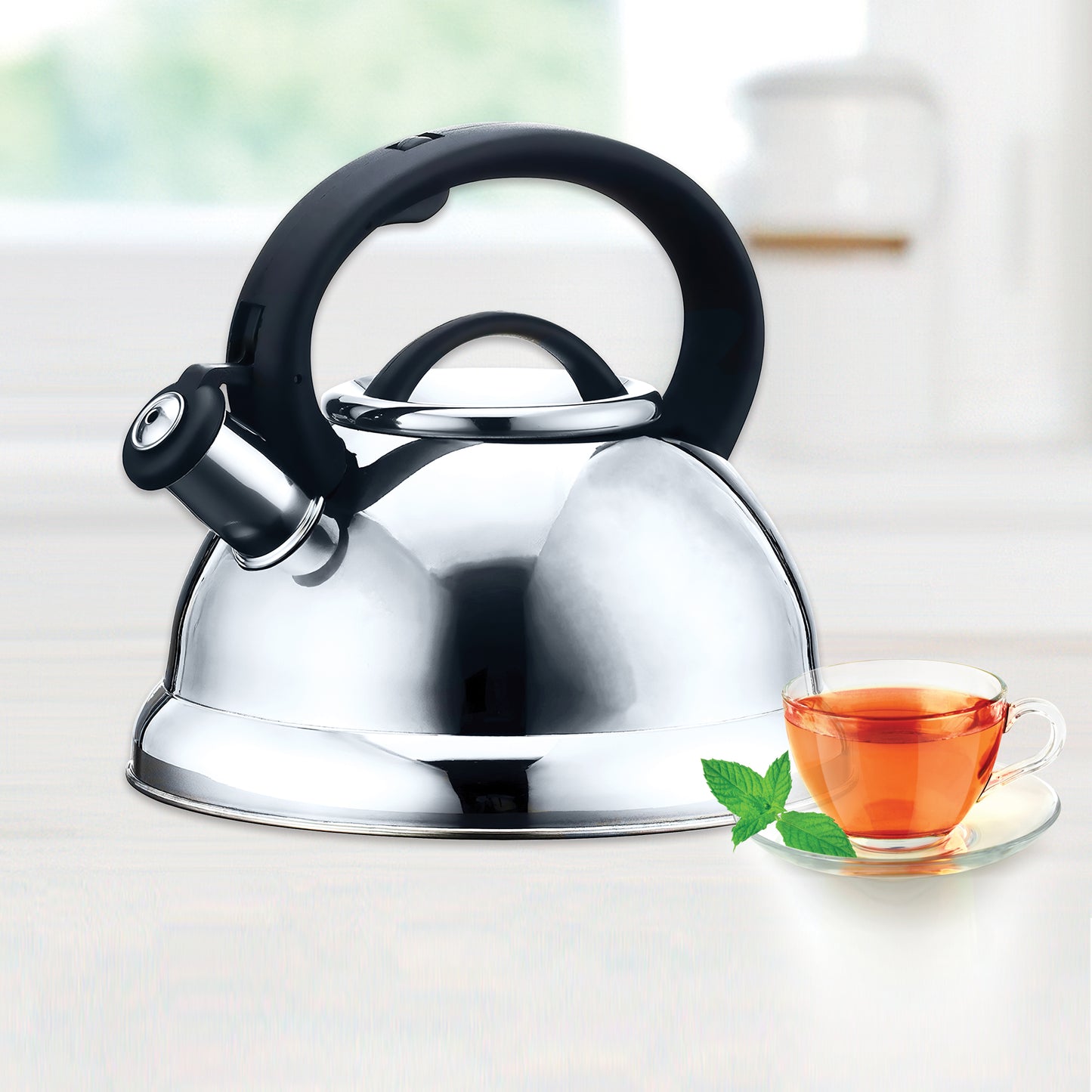 EK40 2.8L Stainless Steel Whistling Kettle, Silver