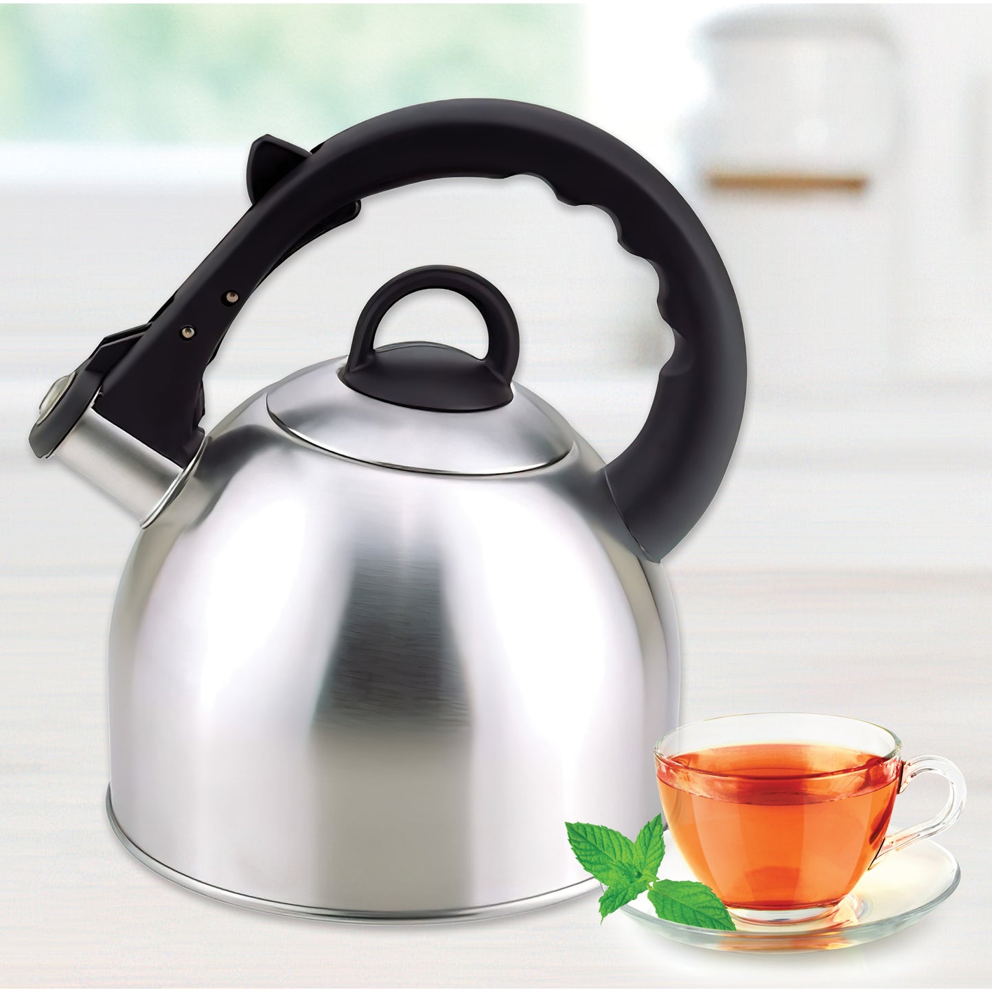 EK50402 2.5L Stainless Steel Whistling Kettle, Silver