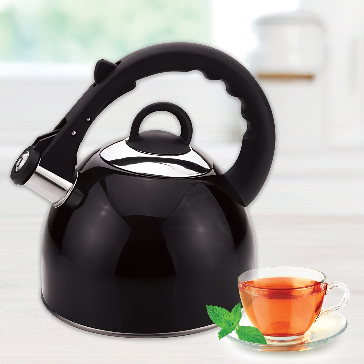 EK50421 2.5L Whistling Kettle, Black