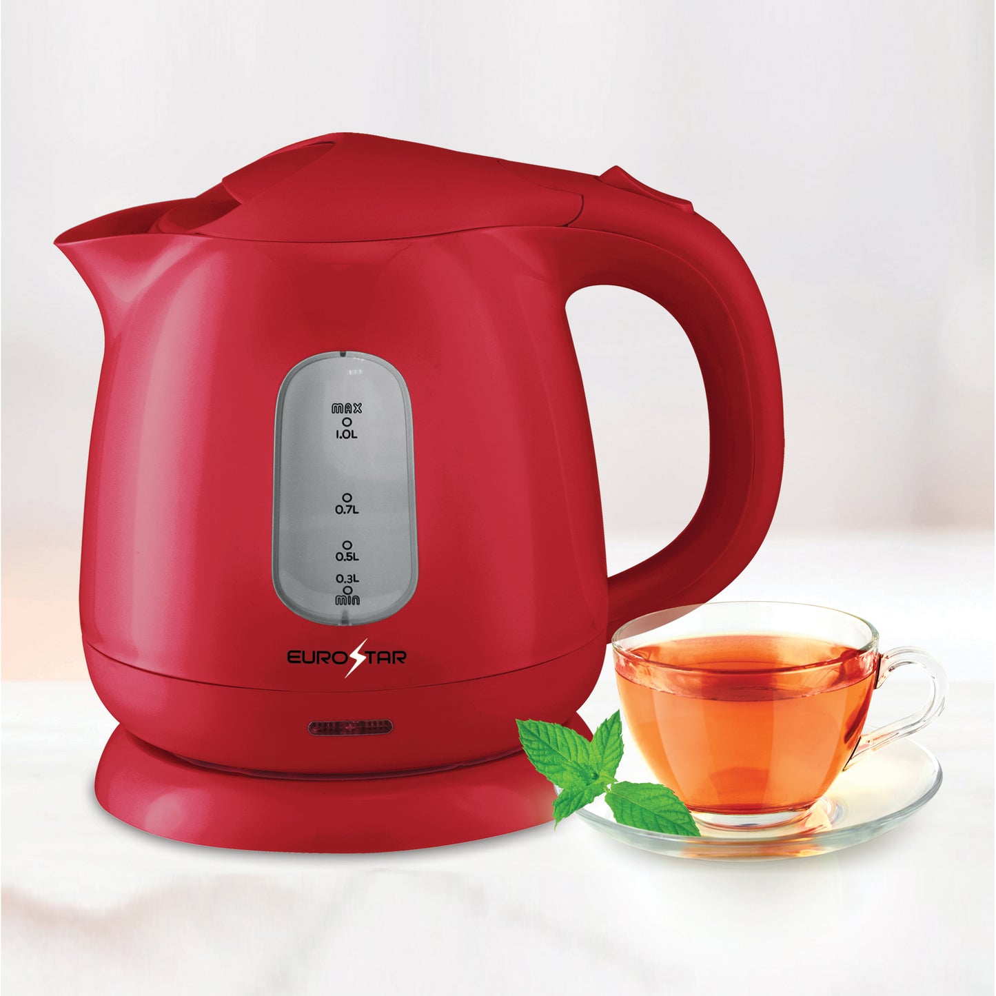 EKP101RD 1.0L Plastic Electric Kettle, Red