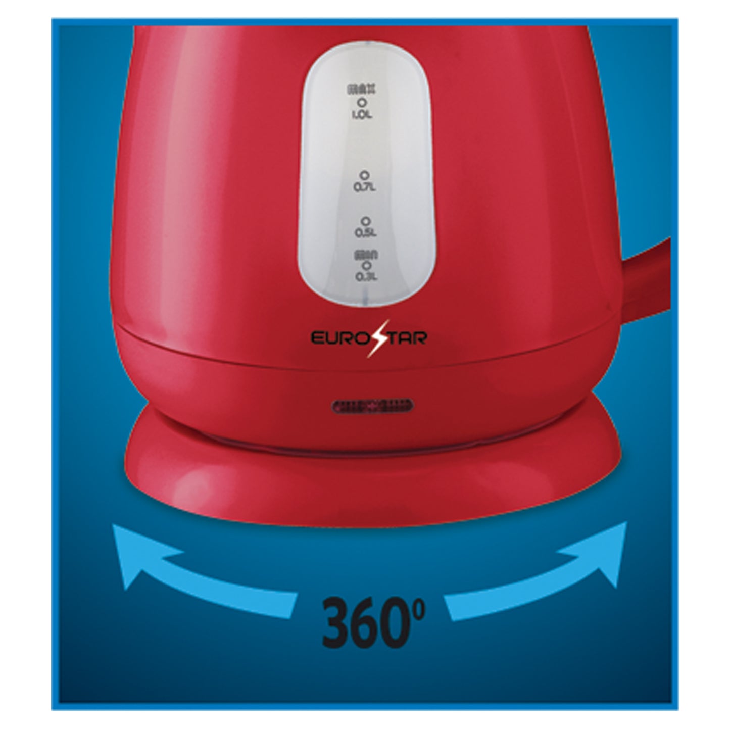 EKP101RD 1.0L Plastic Electric Kettle, Red