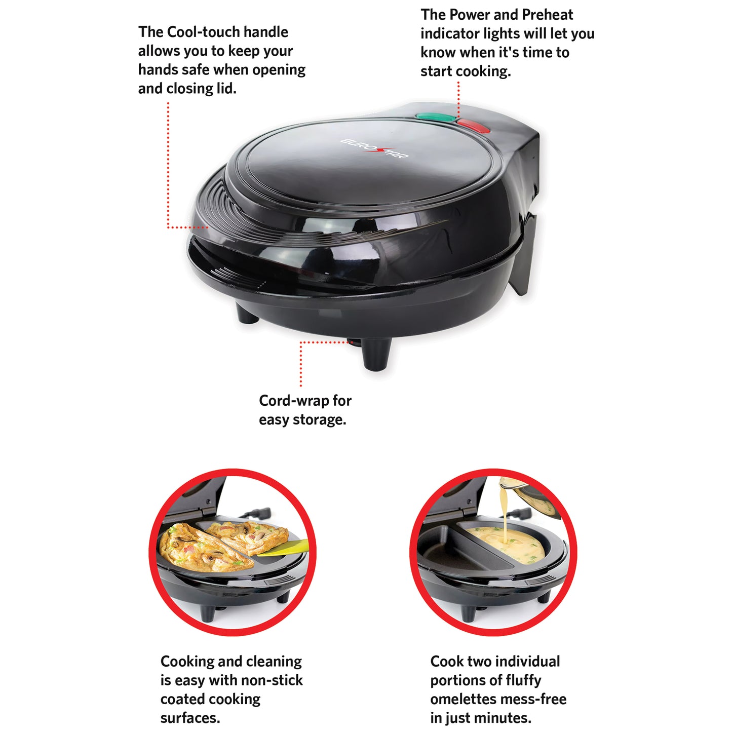 EOM700B Omelette Maker, Black