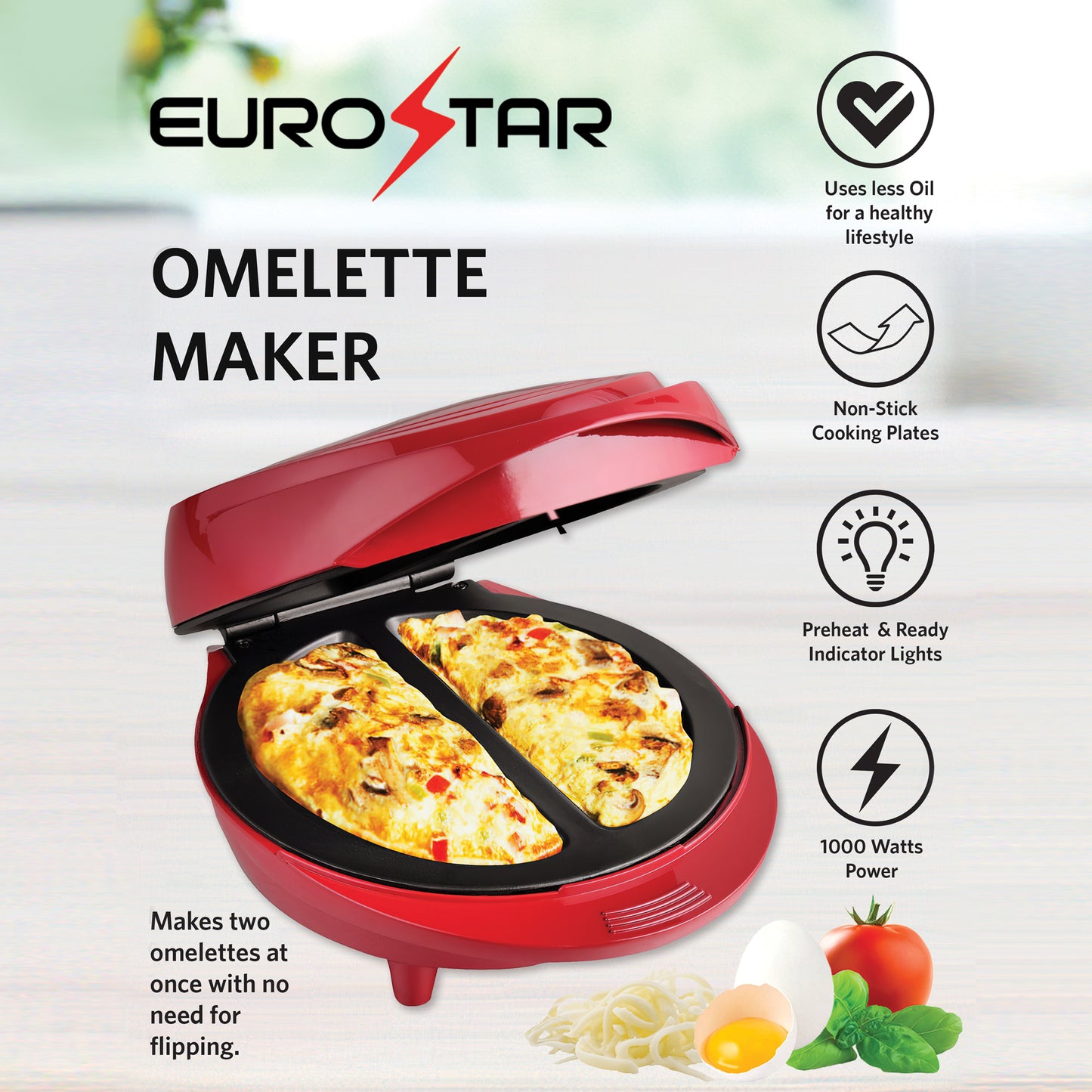 EOM701R Omelette Maker, Red