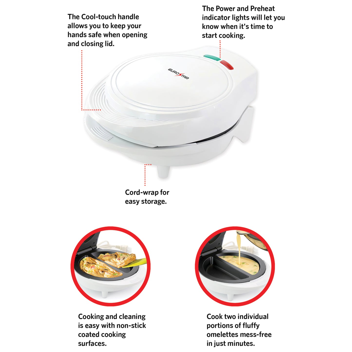 EOM702W Omelette Maker, White