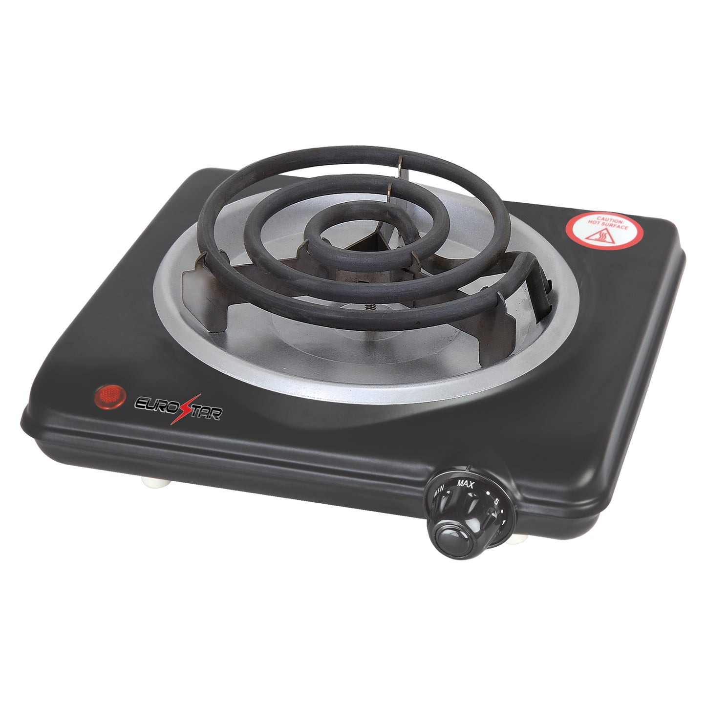 ES101BK Single Burner With Spiral Plate, Black
