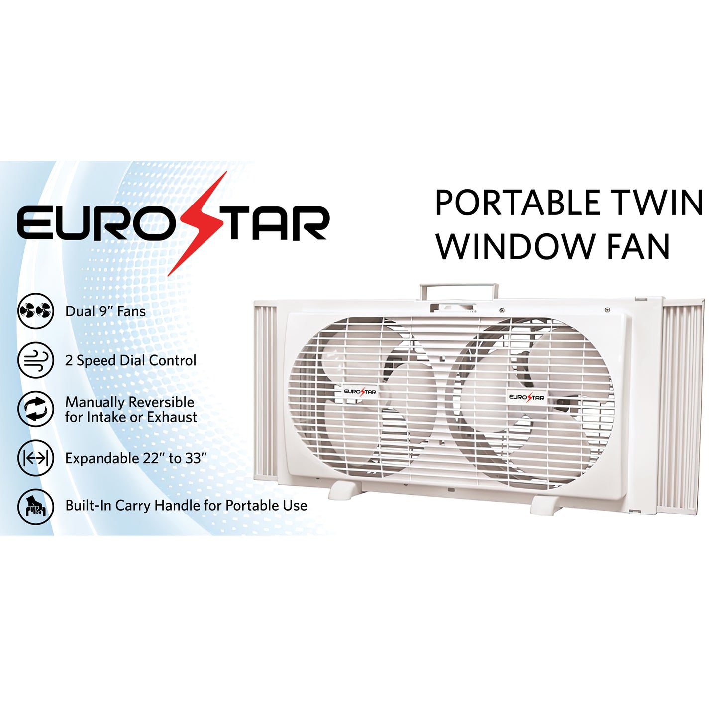 FWF9100 Portable Twin Window Fan, White