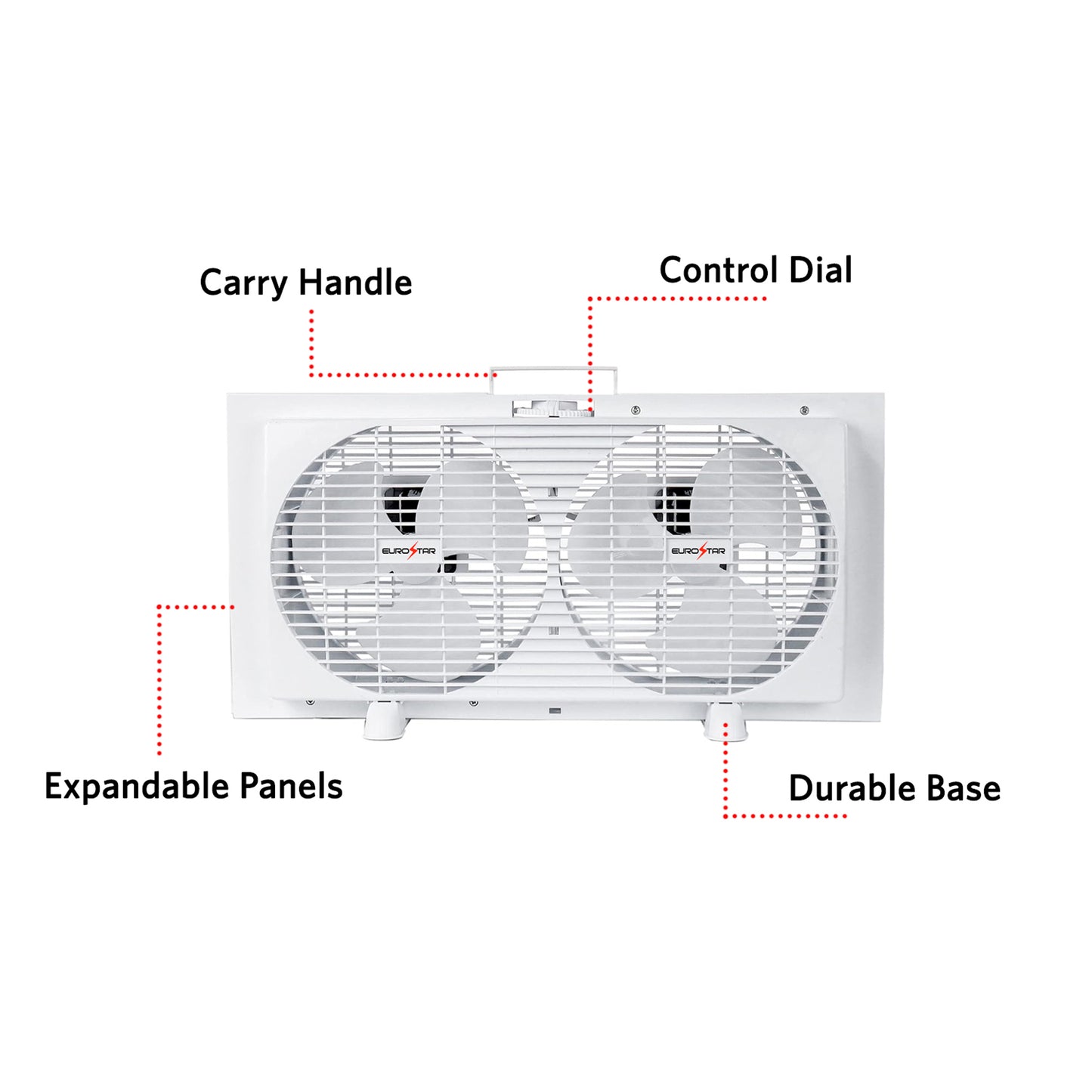 FWF9100 Portable Twin Window Fan, White