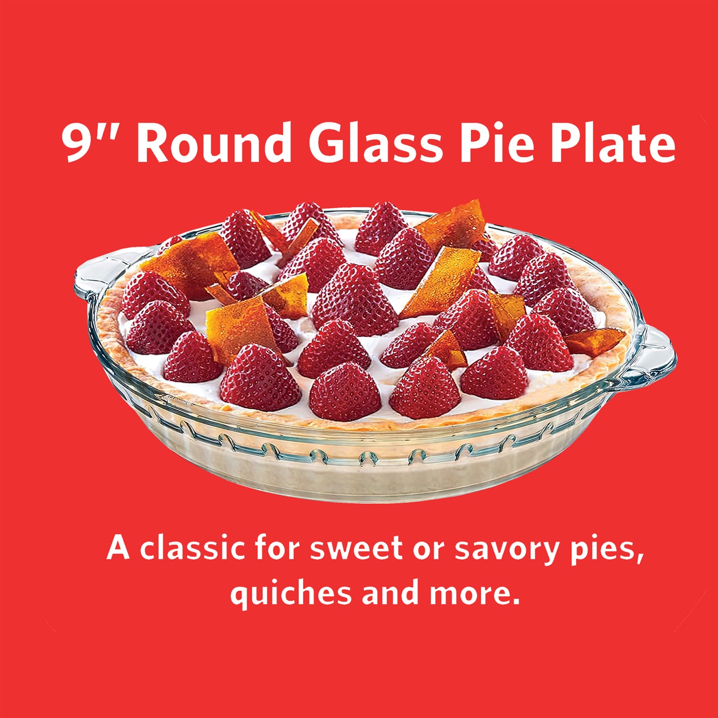 GB9RND 9" Round Glass Pie Plate