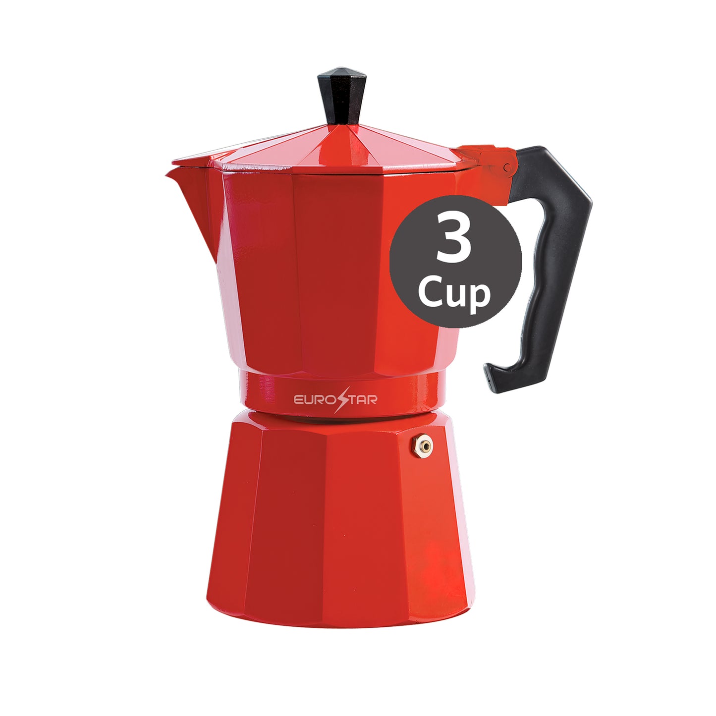 SEM303R 3-Cup Stovetop Espresso Maker, Red