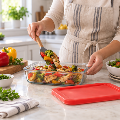 EUROSTAR GS6RCTR Glass Food Storage Container with Lids