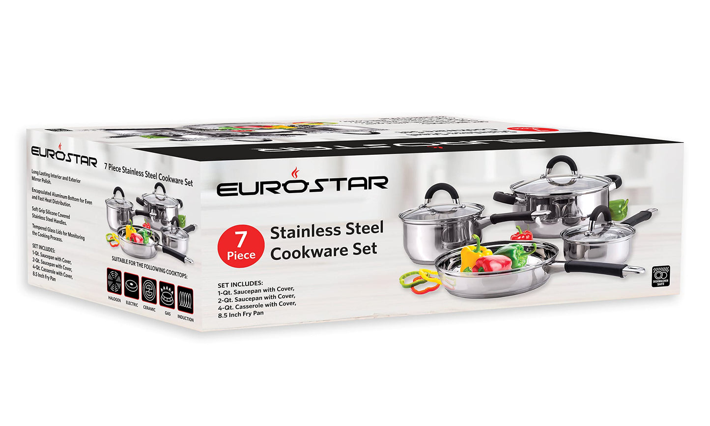 ECX02227 7 Piece Stainless Steel Cookware Set