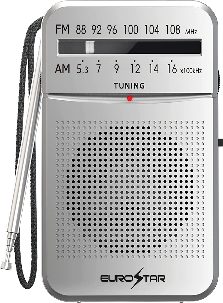 ICFS220S Portable AM/FM Radio, Silver