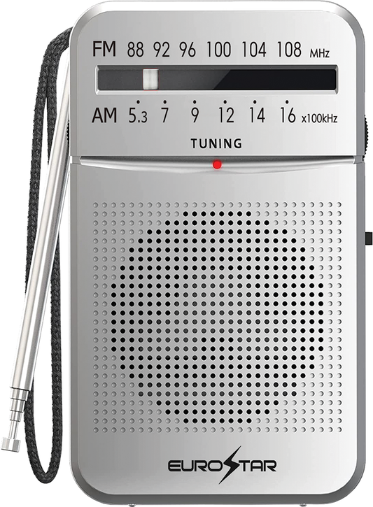 ICFS220S Portable AM/FM Radio, Silver