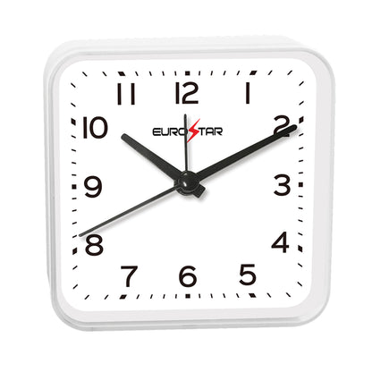 C502 Analog Alarm Clock, White