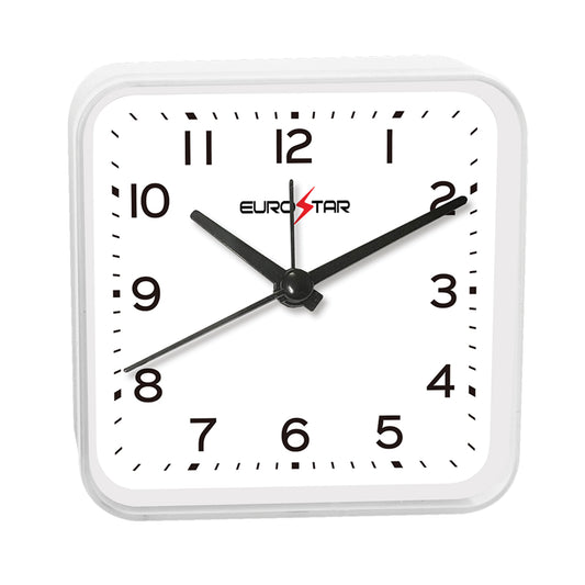 C502 Analog Alarm Clock, White
