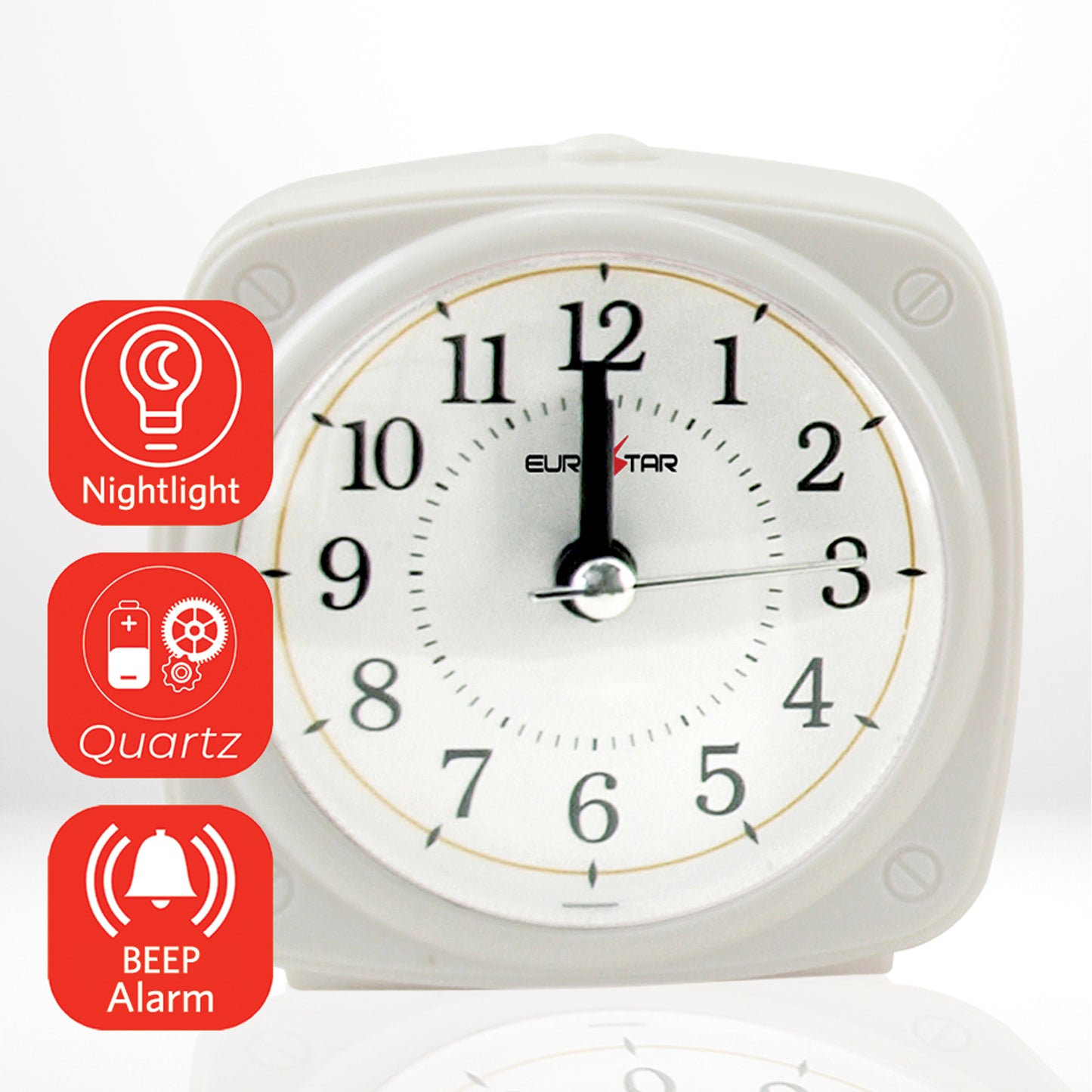 C512L Alarm Clock with Nightlight, White