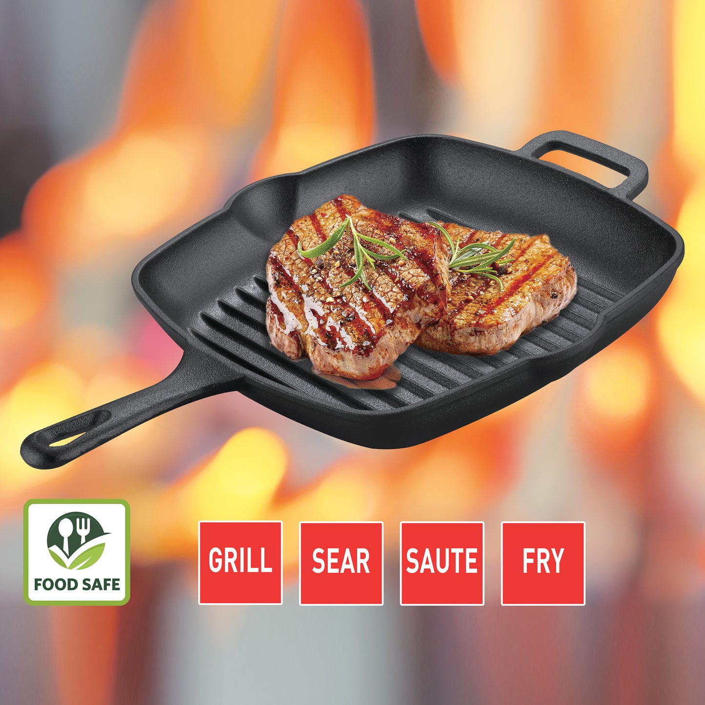 CIS105 10.5" Cast Iron Grill Pan