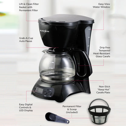 CM720BT 4-Cup Programmable Coffeemaker, Black