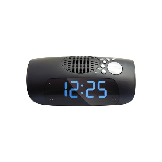 CR9012 Dual Alarm AM/FM Clock Radio, Black