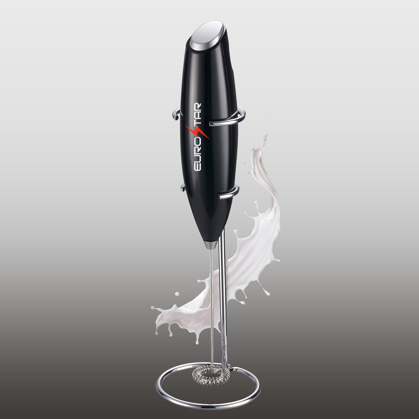 DM210BX Milk Frother with Stand, Midnight Black