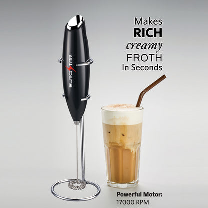 DM210BX Milk Frother with Stand, Midnight Black