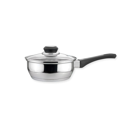 EC01001 1 Quart Stainless Steel Saucepan with Glass Cover
