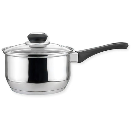 EC01002 2 Quart Stainless Steel Saucepan with Glass Cover