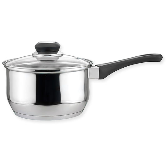 EC01002 2 Quart Stainless Steel Saucepan with Glass Cover
