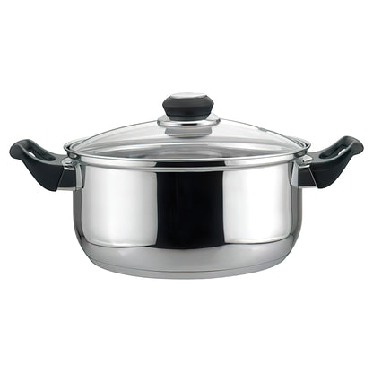 EC01005 5.5 Quart Stainless Steel Stock Pot with Glass Cover