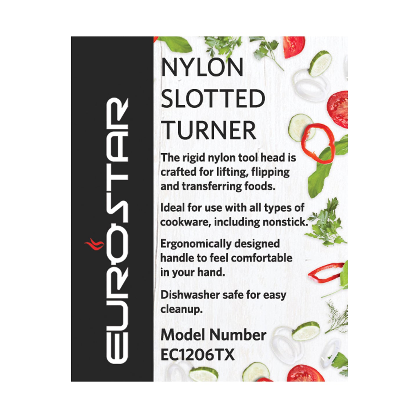 EC1206TX Non-Stick Slotted Turner, Black