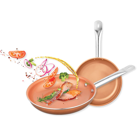 EC2322 2 Piece Non-Stick Ceramic-Infused Copper Cookware Set