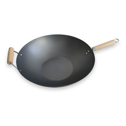 EC40W 15.75" Flat Bottom Carbon Steel Wok