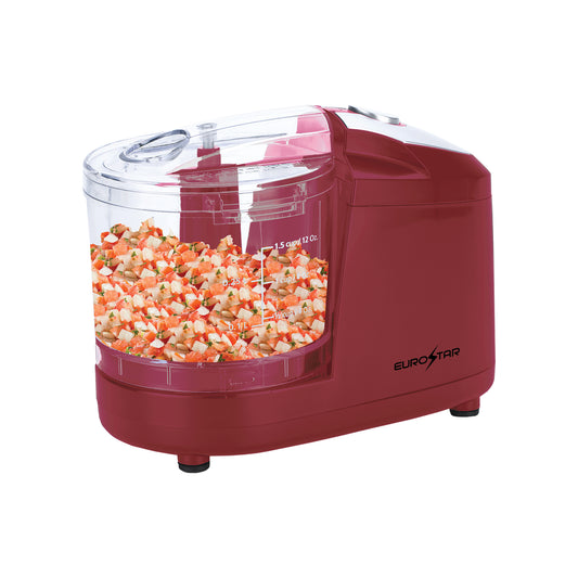 EC501R 1.5 Cup One Touch Electric Mini Food Chopper, Red