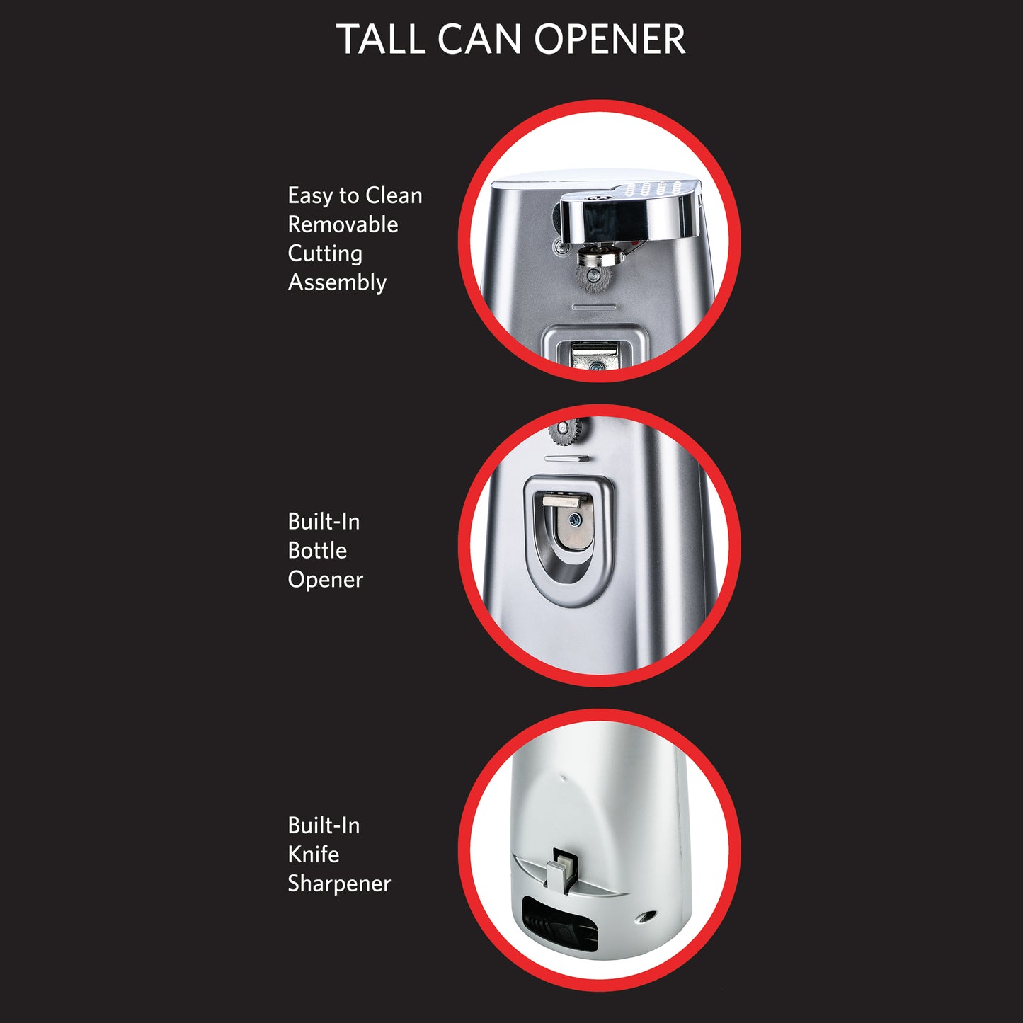 EC660S Tall Can Opener, Silver