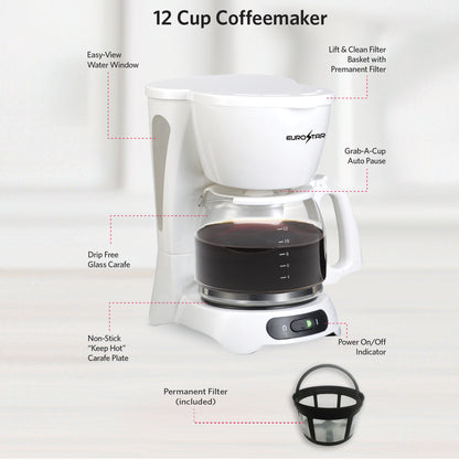 ECM642W 12-Cup Coffee Maker, White