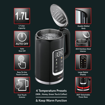 EDK1770BK 1.7L Digital Electric Kettle, Black