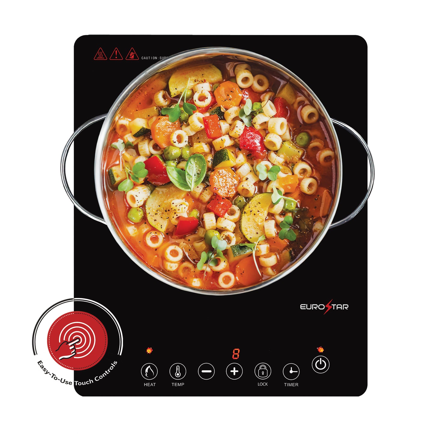 EIC200 1000W Portable Induction Cooktop, Black