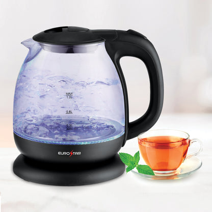 EKG100BK 1.0L Glass Electric Kettle, Black