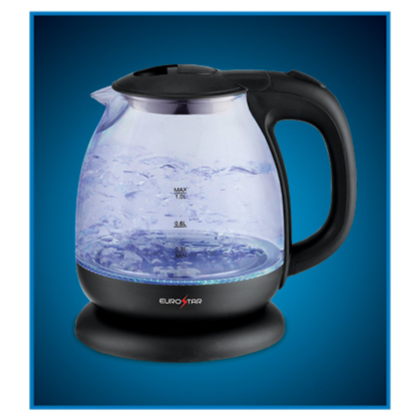 EKG100BK 1.0L Glass Electric Kettle, Black