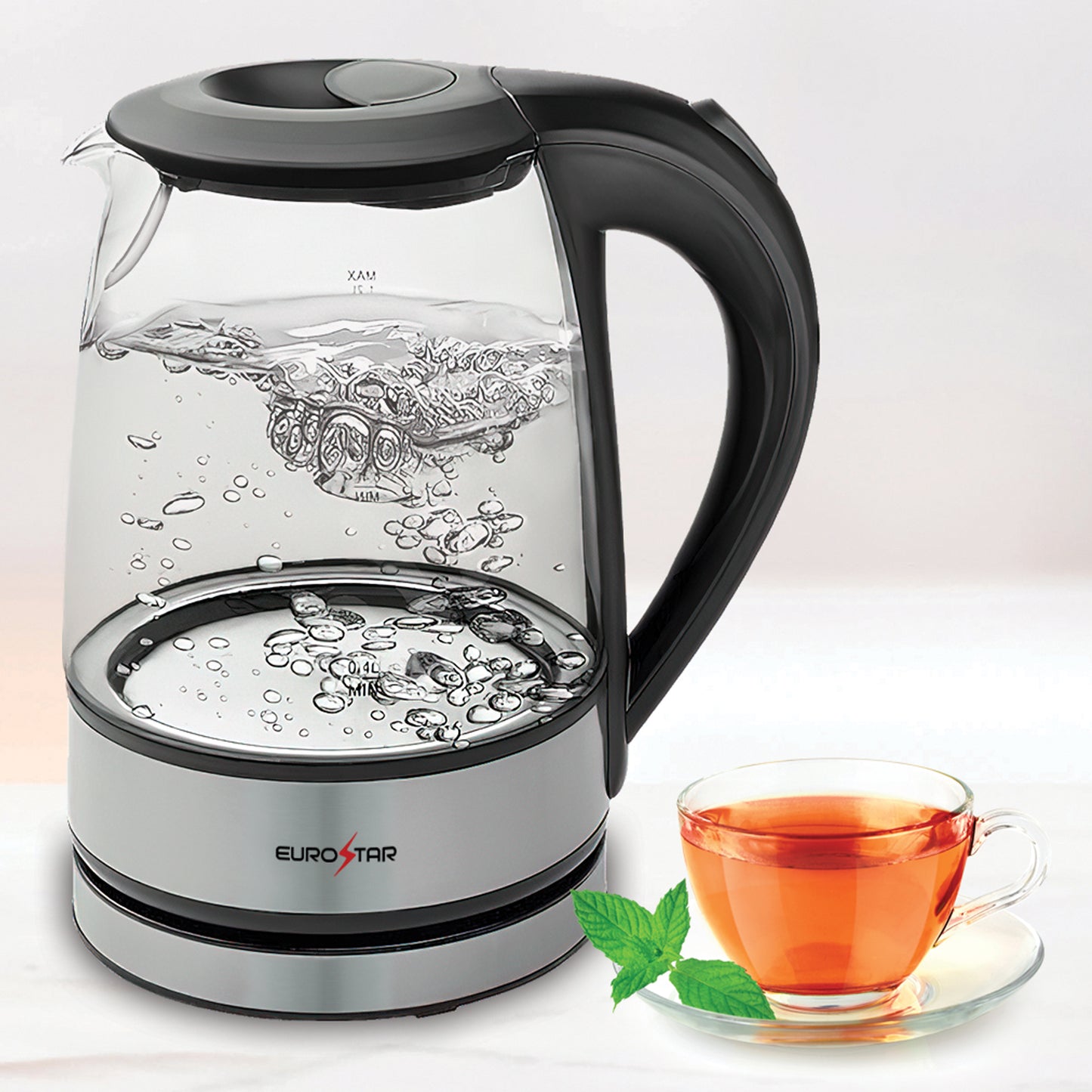 EKG120BK 1.2L Glass Kettle, Black