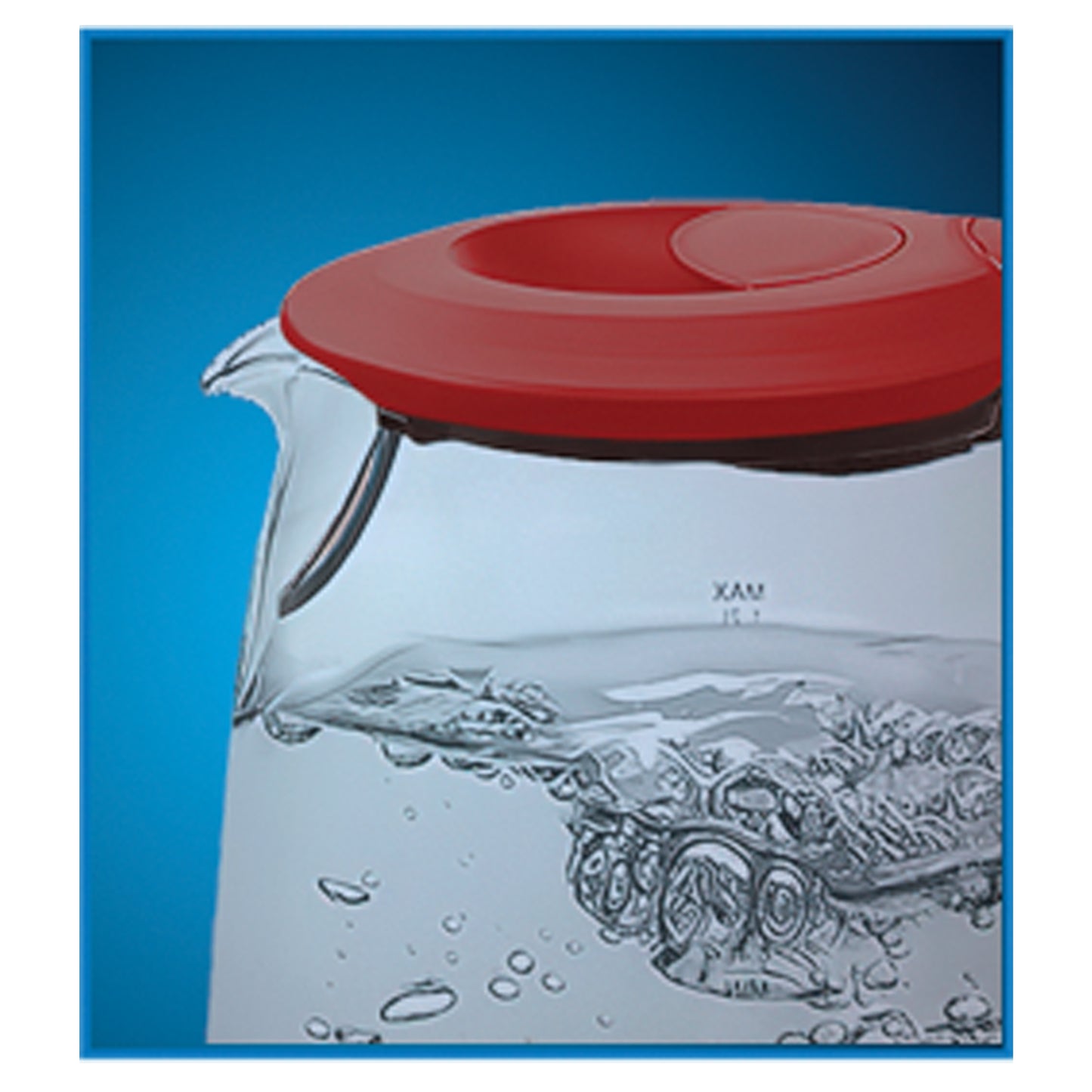 EKG121RD 1.2L Glass Kettle, Red