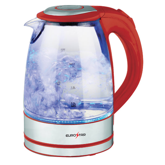 EKG17RD 1.7L Glass Kettle, Red